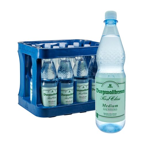 Burgwallbronn Mineralwasser Medium 12 x 1L first class wasser