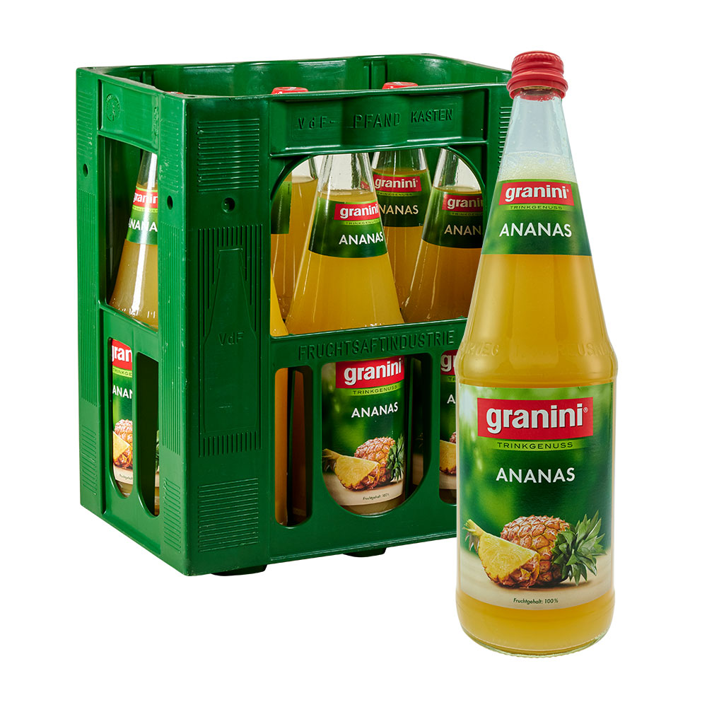 Granini Ananas Saft 6 x 1 L Liter Glas